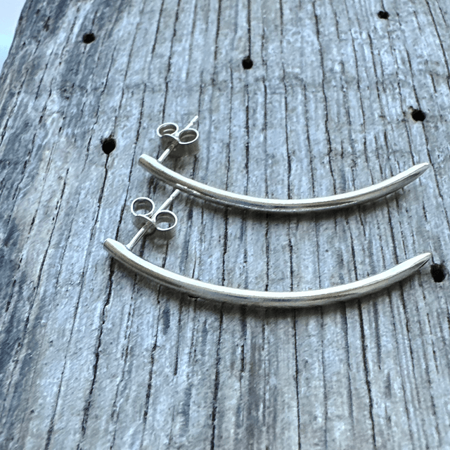 Silver Tusk Shape Studs