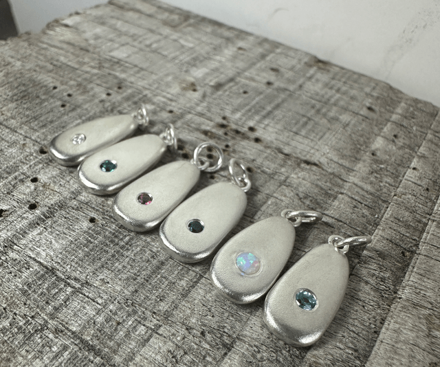 Frosted Silver Birthstone Nuggets 