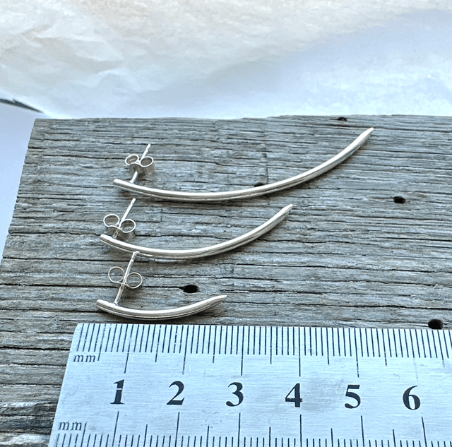 Silver Tusk Shape Studs