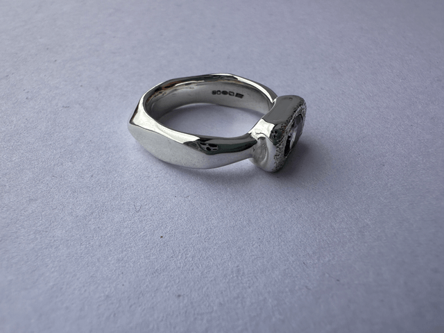 Square Ring with Amethyst 