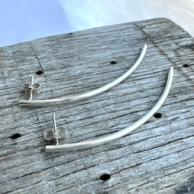 Silver Tusk Shape Studs