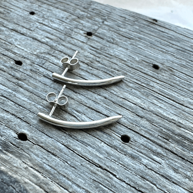 Silver Tusk Shape Studs