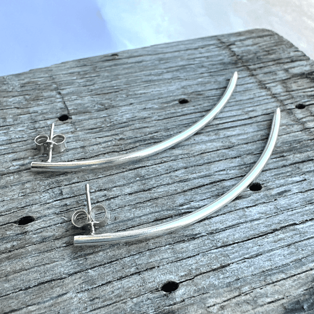Silver Tusk Shape Studs